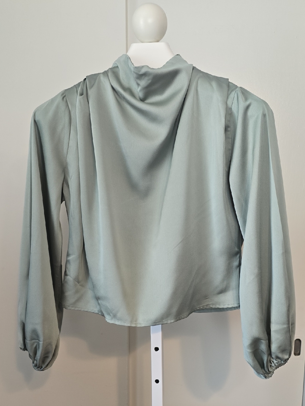Line & Dot XS Sage Green Satin Blouse